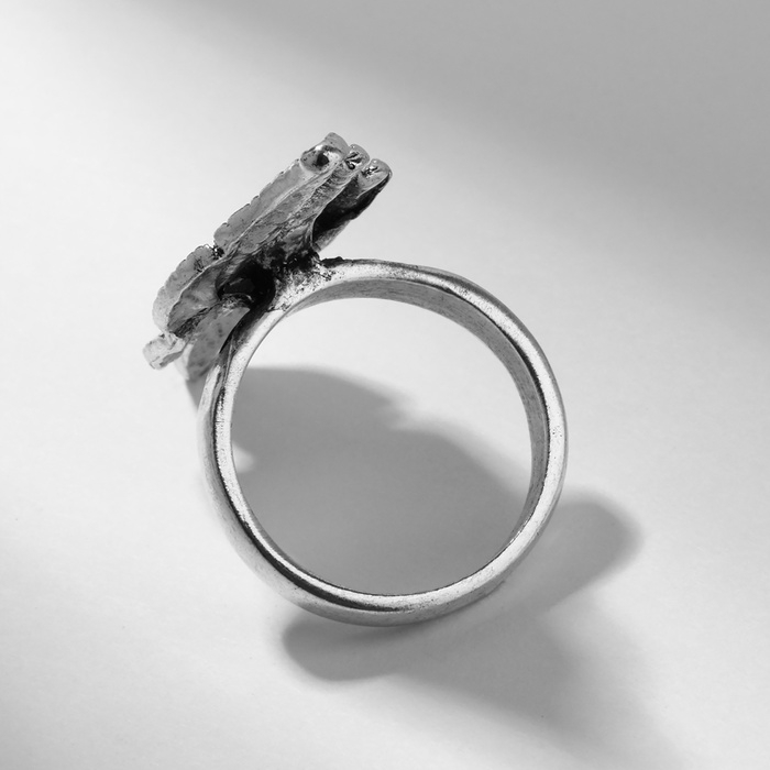 Кольцо Кольцо "Листья" трио, цвет чернёное серебро, 17 размер