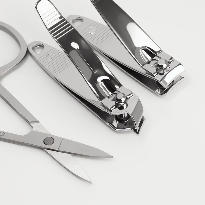 Набор маникюрный, 6 предметов, в футляре, синий Набор маникюрный, 6 предметов, в футляре, синий