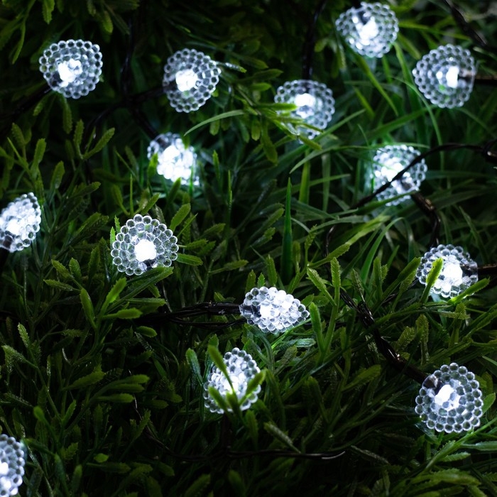 Гирлянда «Нить» 4.5 м с насадками «Сердца», IP44, тёмная нить, 30 LED, свечение белое, 2 режима, солнечная батарея Гирлянда «Нить» 4.5 м с насадками «Сердца», IP44, тёмная нить, 30 LED, свечение белое, 2 режима, солнечная батарея