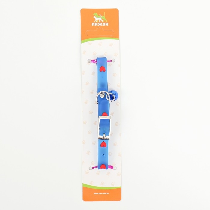 Ошейник из морозостойкого мягкого пластика Ошейник из морозостойкого мягкого пластика "Люблю сердечно", 30 х 1 см, микс цветов