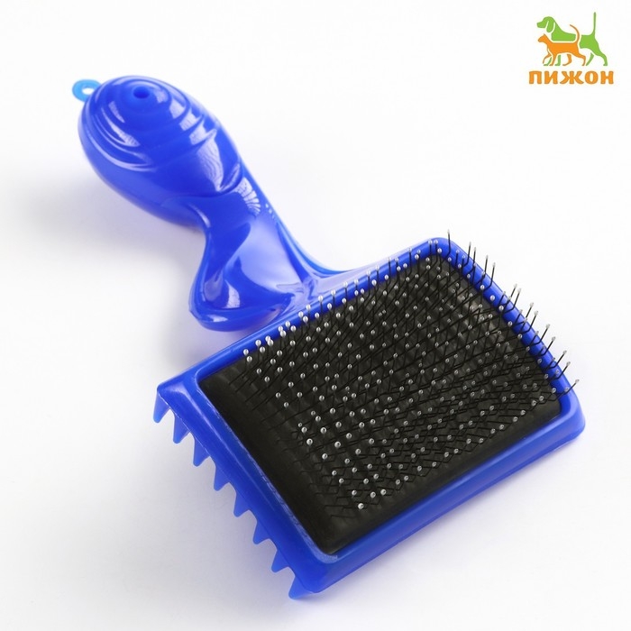 Щётка - пуходёрка большая с каплями, основание 84 х 58 мм, синяя Щётка - пуходёрка большая с каплями, основание 84 х 58 мм, синяя