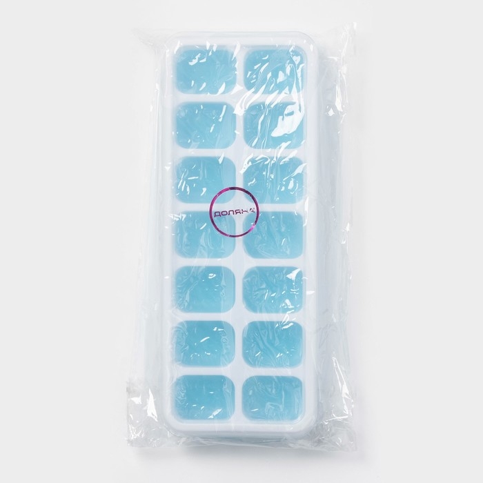 Форма для льда с крышкой Доляна, 25&times;9,5&times;2,5 см, 14 ячеек (4&times;3&times;2 см), цвет МИКС