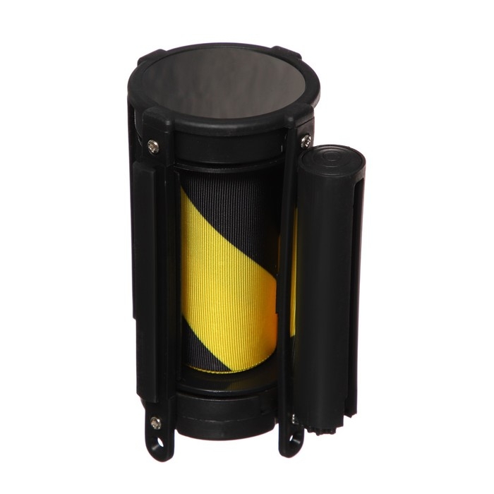 Кассета с вытяжной лентой-180см желто-черный, высота-13см, ширина 6.6 см, ширина ленты-80мм Кассета с вытяжной лентой-180см желто-черный, высота-13см, ширина 6.6 см, ширина ленты-80мм