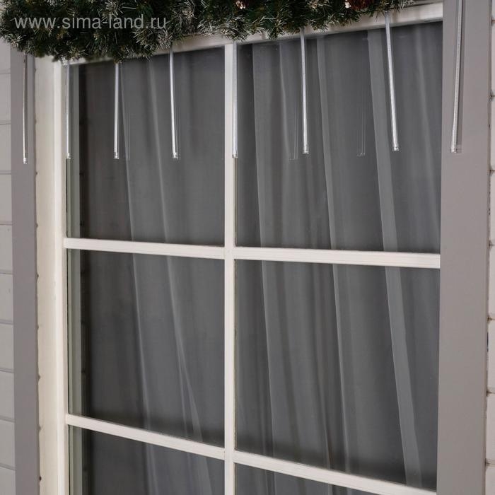 Гирлянда &laquo;Сосульки&raquo; 2.5 &times; 0.3 м, IP65, прозрачная нить, 192 LED, свечение жёлтое с эффектом стекания, 12 В