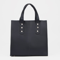 Сумка женская тоут на молнии, цвет чёрный