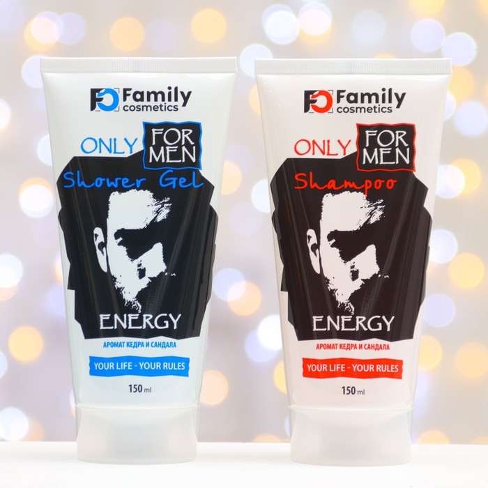 Подарочный набор косметики мужской Подарочный набор косметики мужской "Energy": шампунь, 150 мл + гель для душа, 150 мл