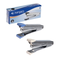 Степлер Kangaro №10, до 20 листов, металлический копус, встроенный антистеплер, 50 скоб, микс Степлер Kangaro №10, до 20 листов, металлический копус, встроенный антистеплер, 50 скоб, микс