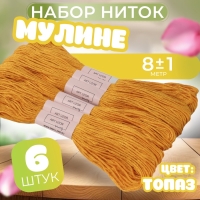 Набор ниток мулине №783, 8 &plusmn; 1 м, 6 шт, цвет топаз