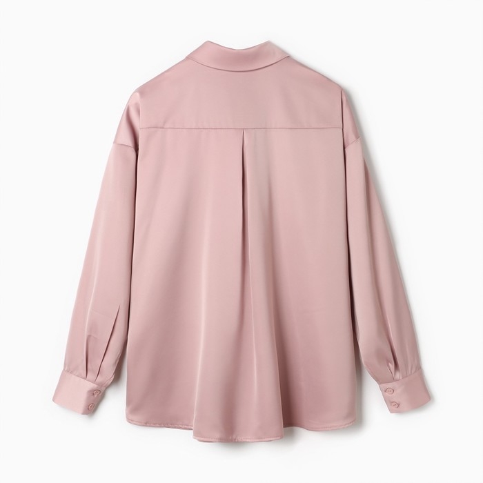Рубашка шелковая MIST plus-size, р. 54, пыльная роза