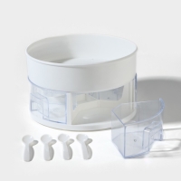 Органайзер для специй вращающийся, 4 ячейки, 2-х ярусный, 23&times;13,5 см, цвет белый