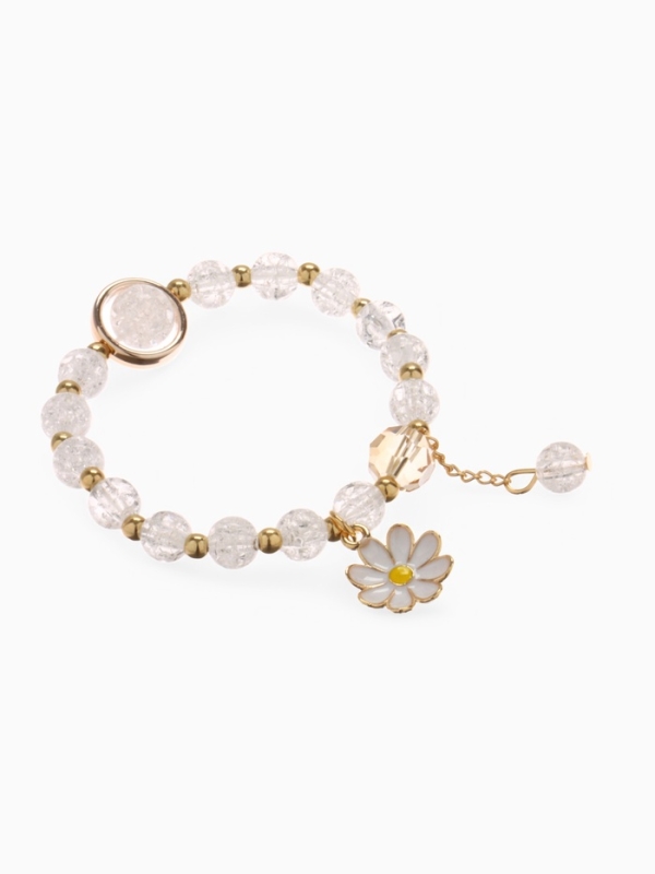 Браслет детский «Выбражулька» ромашка, цвет белый в золоте Браслет детский «Выбражулька» ромашка, цвет белый в золоте