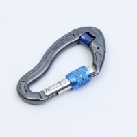 Карабин с роликом для альпинизма, с муфтой, серо-голубой, 10.8 см, 25 KN