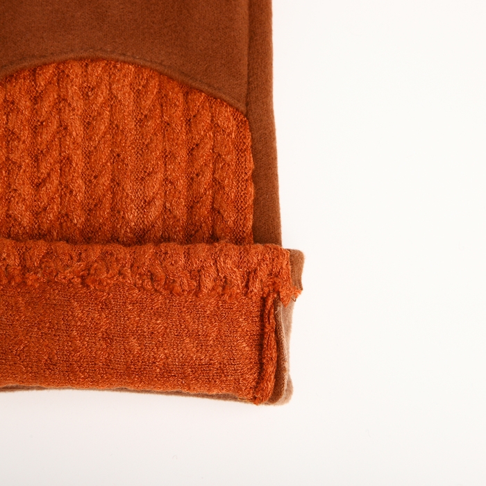 Перчатки женские, безразмерные, без утеплителя, цвет рыжий