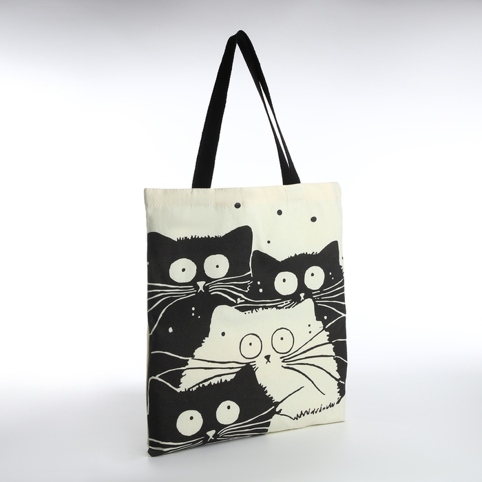 Сумка шопер без застёжки, из текстиля, цвет бежевый