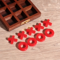 Настольная игра "Крестики-нолики" 10х10 см, дерево шишам, смола