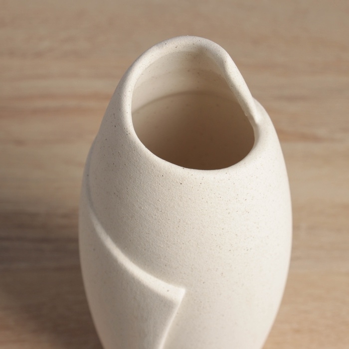 Керамическая ваза декоративная настольная &laquo;Уилстон&raquo;, для цветов, сухоцветов, d-5 см, 22&times;9.5 см, бежевый