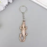 Брелок пластик под металл "Золотой крокодил" 5,4х2х0,7 см