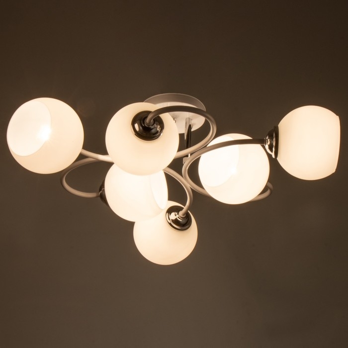 Люстра 2717/6 E27 40Вт бело-хромовый 70х70х25 см BayerLux