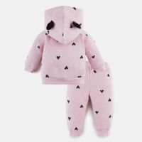 Комплект: толстовка и брюки Крошка Я "Сердечки", розовый, рост 92-98 см