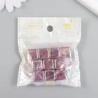 Бусина для творчества пластик "Кубик. Перламутровый блеск" фиолет 1,4х1,4х1,4 см