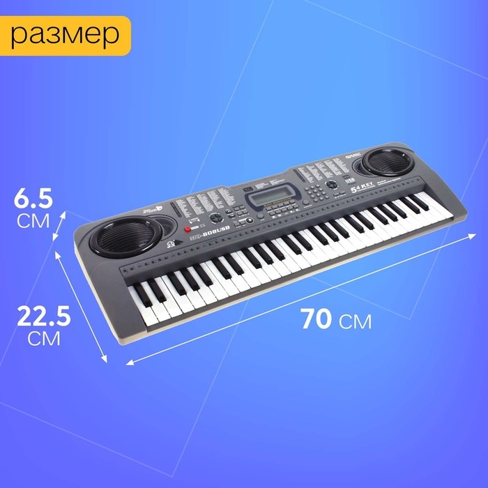 Синтезатор &laquo;Нотка&raquo;, 54 клавиши, работает от батареек и от сети, адаптер в комплект не входит