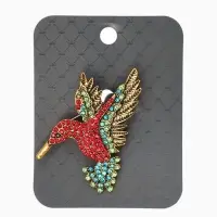 Брошь "Калибри", цветная в чернёном золоте