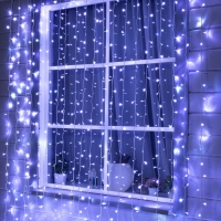 Гирлянда &laquo;Занавес&raquo; 2 &times; 6 м, IP44, УМС, белая нить, 1440 LED, свечение белое, мерцание, 220 В