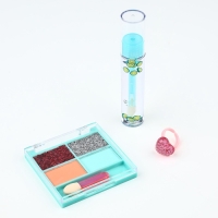 Набор детской косметики с кольцом «Свежесть лайма», тени 4 цв по 1,5 гр, блеск 10 гр, тон прозрачный Набор детской косметики с кольцом «Свежесть лайма», тени 4 цв по 1,5 гр, блеск 10 гр, тон прозрачный