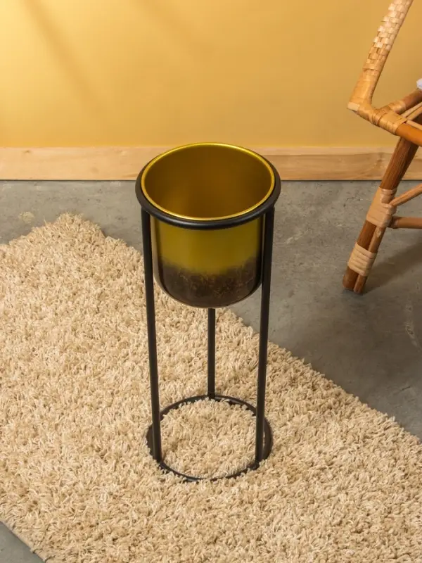 Кашпо на подставке "Арабика" железо 21х21х54 см