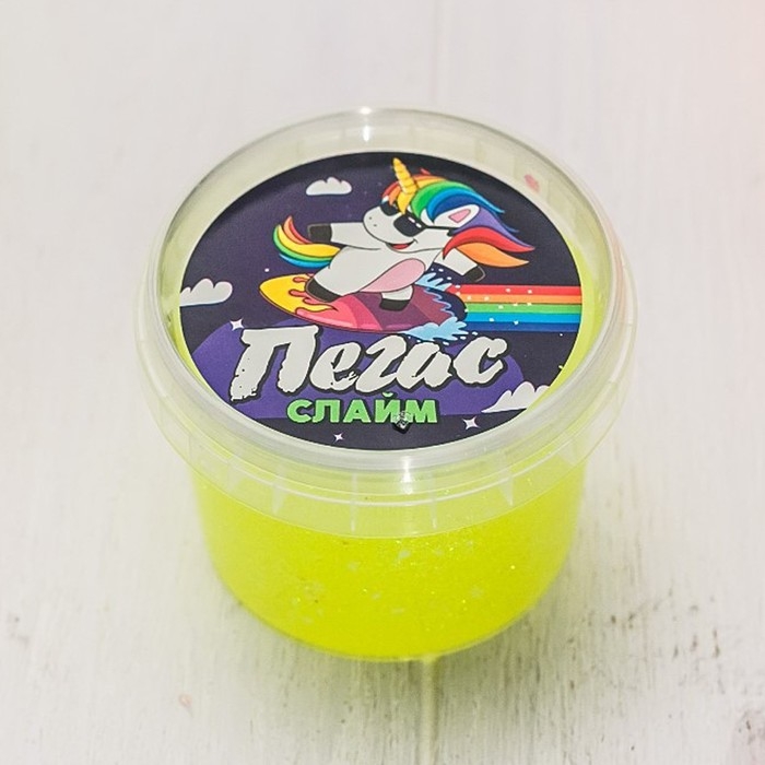 Слайм &laquo;Пегас&raquo; Битое стекло, Жёлтый, 90 г