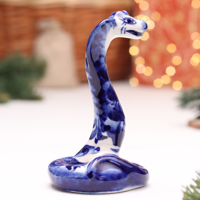 Сувенир "Змея", №6, гжель, 11 см