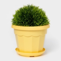 Горшок для цветов с поддоном Доляна &laquo;Эрика&raquo;, 1,8 л, пластиковый, цвет жёлтый