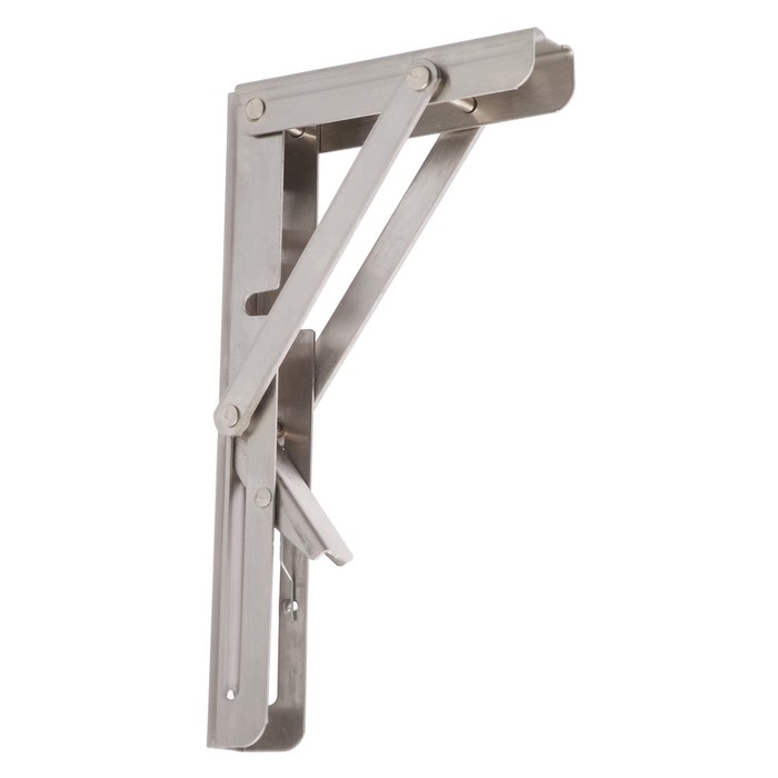 Кронштейн складной для столов и полок ТУНДРА, 2 шт., длина 200 мм, нержавеющая сталь Кронштейн складной для столов и полок ТУНДРА, 2 шт., длина 200 мм, нержавеющая сталь