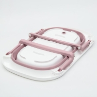 Ванночка детская складная со сливом, 75 см., цвет белый/розовый