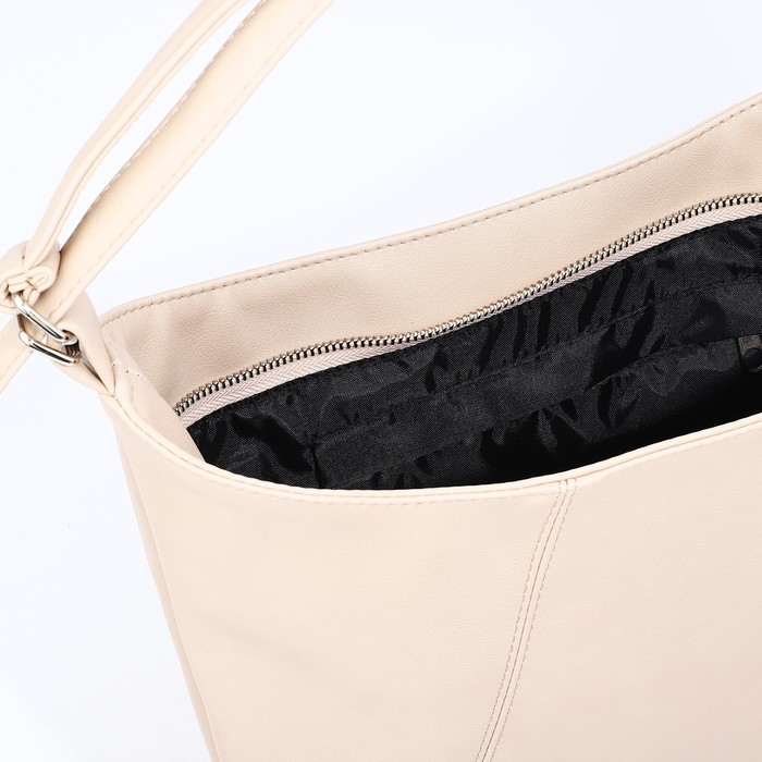 Сумка женская мешок на молнии, цвет бежевый Сумка женская мешок на молнии, цвет бежевый