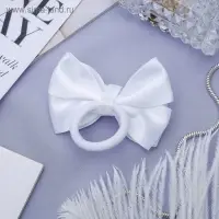 Резинка для волос бант "Школьница" классика, 7 см, белый