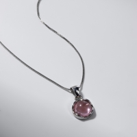 Кулон «Нежность» на цепочке, цвет розовый в серебре, 45 см Кулон «Нежность» на цепочке, цвет розовый в серебре, 45 см