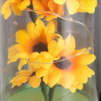 Ночник колба &laquo;Подсолнухи&raquo; LED 3хAG10 8,5х8,5х15,5см