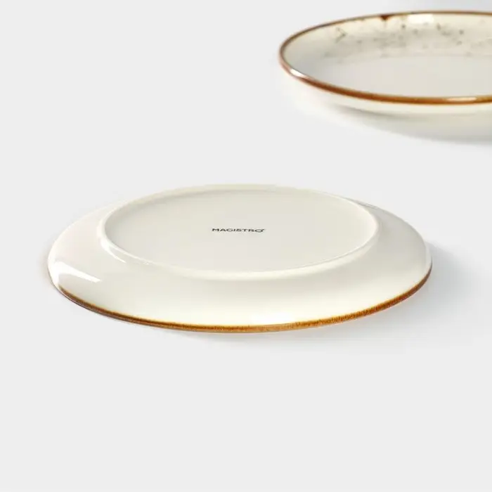 Набор тарелок десертных Magistro &laquo;Церера&raquo;, 2 шт., d=18 см, фарфор, белые