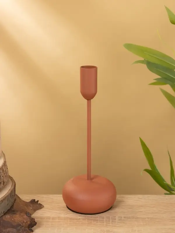 Подсвечник на 1 свечу текстурный "Терракотовый" 8х8х20 см