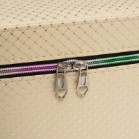 Шкатулка кожзам с зеркалом "Ромбы" сливки набор 3 шт 19х10,5х10,5 21х13х14 15х23х17 см