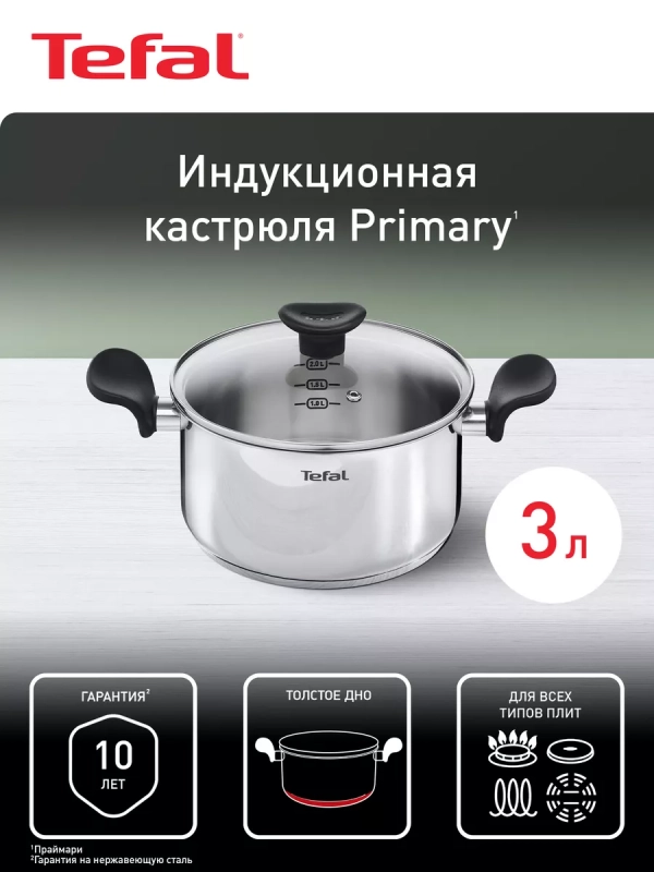 Кастрюля с крышкой Primary 20 см, 3 л