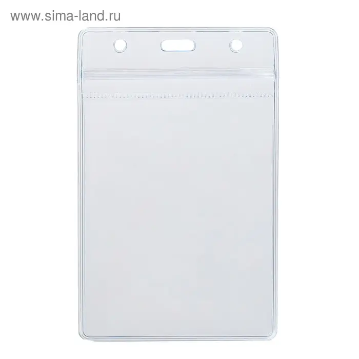 Бейдж вертикальный, 74&times;100 мм, 350 мкм, внешний размер 80&times;125 мм, с зип защёлкой