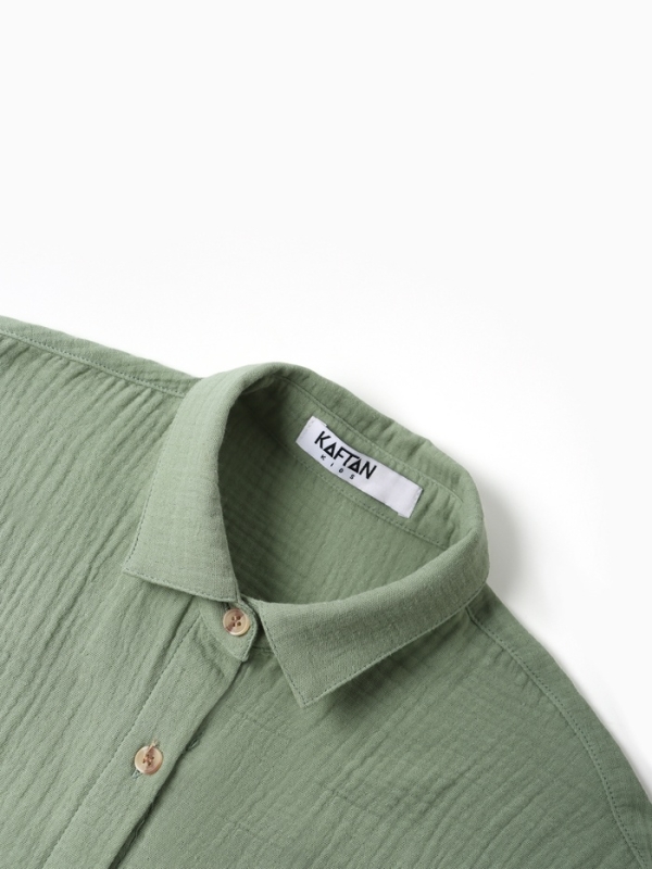 Рубашка из муслина для девочек KAFTAN рост 134, зеленый