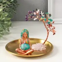 Сувенир бонсай "Дерево 7 чакр и мать-земля" 14х14х12 см