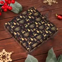 Коробка для печенья, кондитерская новогодняя упаковка, &laquo;Рождественская ночь&raquo;, 12&times;12&times;3 см