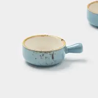 Кокотницы Magistro &laquo;Церера&raquo;, набор 2 шт., 100 мл, d=7.5 см, фарфор, голубые