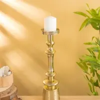 Подсвечник "Карамель" алюминий 37 см, цв. золото