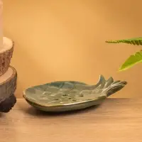 Мыльница "Ананас" керамика, цв. зелёно-коричневый, 13,5х9х2 см