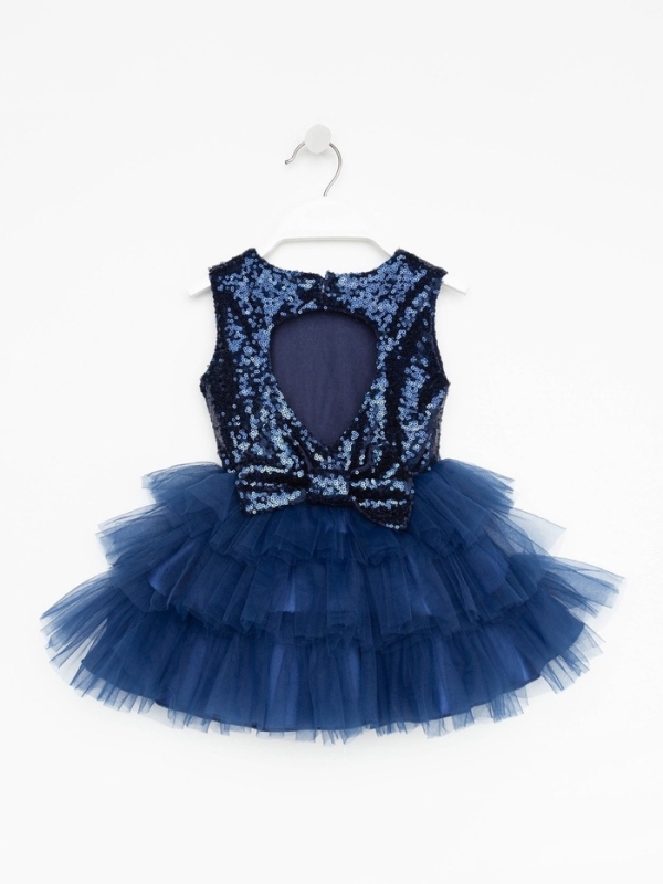 Платье детское с пайетками KAFTAN, размер 32 (110-116 см), синий Платье детское с пайетками KAFTAN, размер 32 (110-116 см), синий